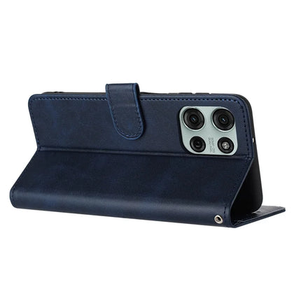For Motorola Moto G75 5G Case Flip Stand PU Leather Wallet Phone Cover Calf Texture