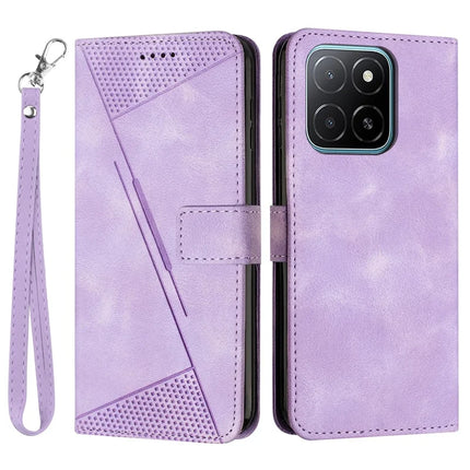 For Honor X5b / X5b Plus Case Handbag Imprinted Triangle Leather Phone Cover - Purple