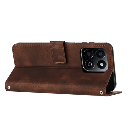 For Honor X7c 4G / 200 Smart 5G / Play 60 Plus 5G / Play 9T Case Handbag Imprinted Triangle Leather Phone Cover