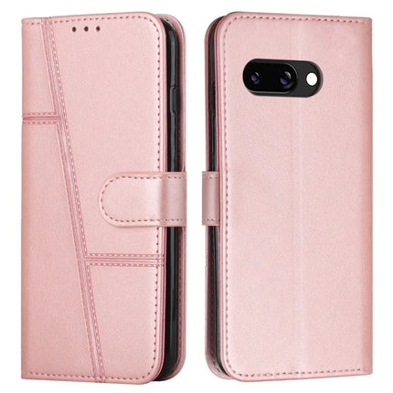 For Google Pixel 9a Case Stand Flip Protective Leather Phone Cover - Rose Gold