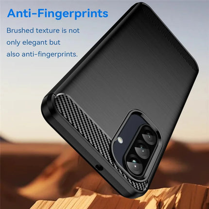 For Samsung Galaxy A26 5G Case Carbon Fiber Texture Brushed Anti Fingerprint Phone Back Cover