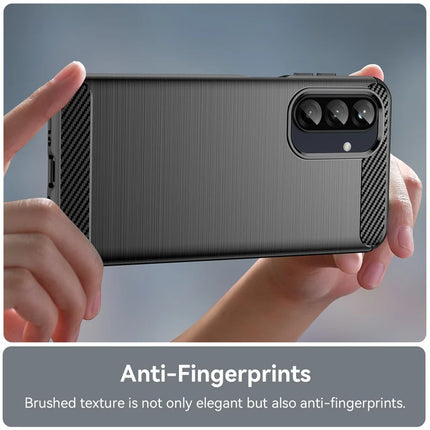 For Samsung Galaxy A26 5G Case Carbon Fiber Texture Brushed Anti Fingerprint Phone Back Cover