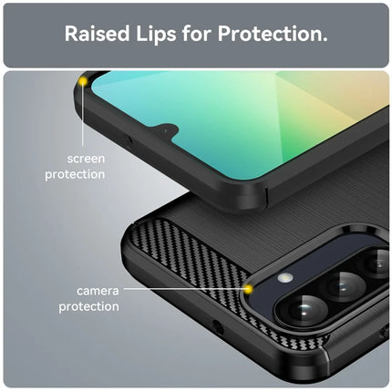 For Samsung Galaxy A26 5G Case Carbon Fiber Texture Brushed Anti Fingerprint Phone Back Cover