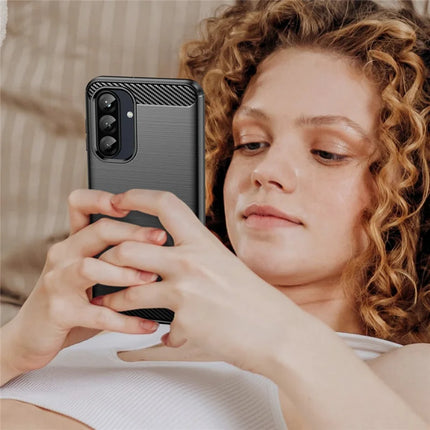 For Samsung Galaxy A26 5G Case Carbon Fiber Texture Brushed Anti Fingerprint Phone Back Cover