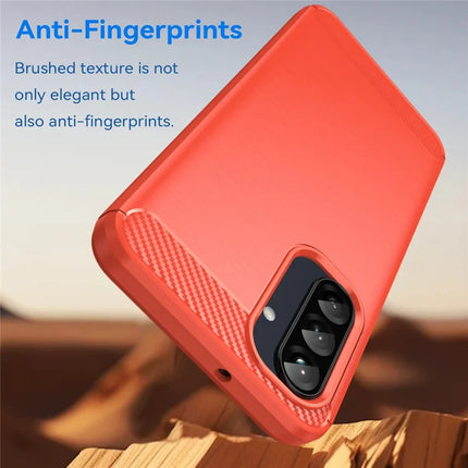 For Samsung Galaxy A26 5G Case Carbon Fiber Texture Brushed Anti Fingerprint Phone Back Cover