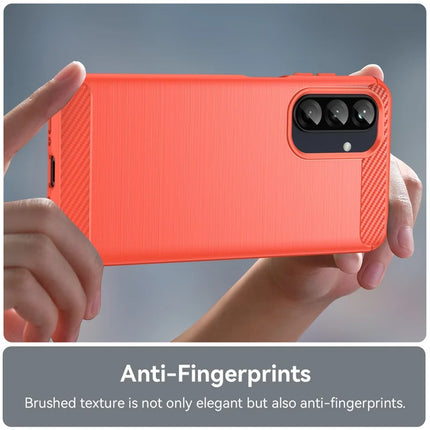 For Samsung Galaxy A26 5G Case Carbon Fiber Texture Brushed Anti Fingerprint Phone Back Cover