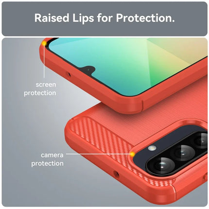 For Samsung Galaxy A26 5G Case Carbon Fiber Texture Brushed Anti Fingerprint Phone Back Cover