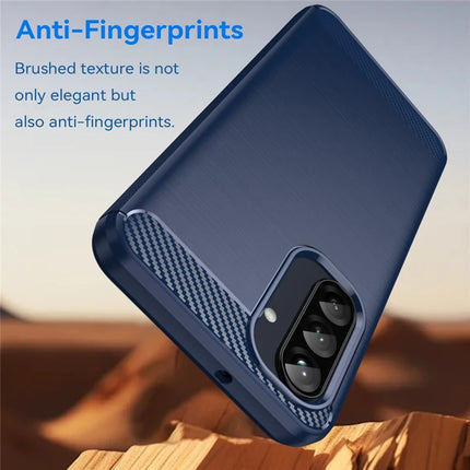 For Samsung Galaxy A26 5G Case Carbon Fiber Texture Brushed Anti Fingerprint Phone Back Cover