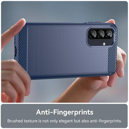 For Samsung Galaxy A26 5G Case Carbon Fiber Texture Brushed Anti Fingerprint Phone Back Cover