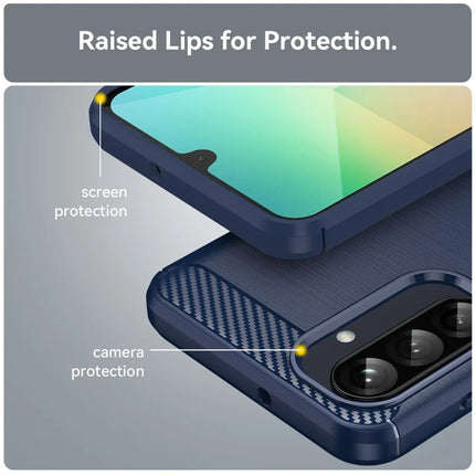 For Samsung Galaxy A26 5G Case Carbon Fiber Texture Brushed Anti Fingerprint Phone Back Cover