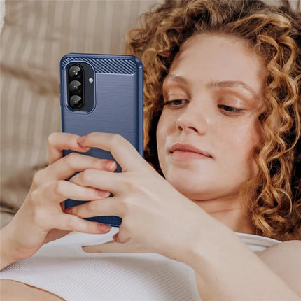 For Samsung Galaxy A26 5G Case Carbon Fiber Texture Brushed Anti Fingerprint Phone Back Cover