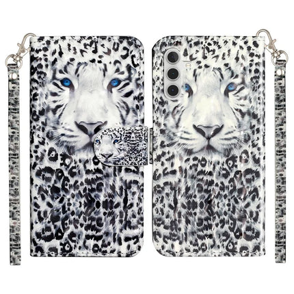 For Samsung Galaxy A16 4G / 5G Case 3D Pattern Printed Phone Leather Phone Cover - Leopard