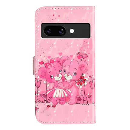 For Google Pixel 9a Case 3D Pattern Printed Phone Leather Phone Cover