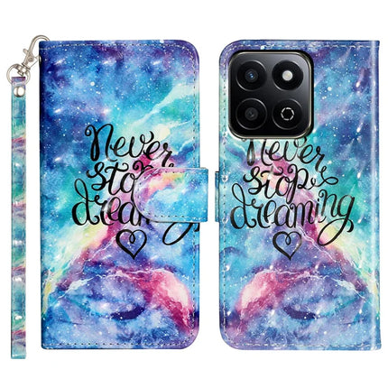 For Honor X7c 4G / 200 Smart 5G Case 3D Pattern Printed Phone Leather Phone Cover - Starry Sky