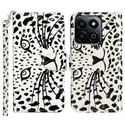 For Honor X7c 4G / 200 Smart 5G Case 3D Pattern Printed Phone Leather Phone Cover - Leopard Head
