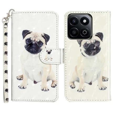 For Honor X7c 4G / 200 Smart 5G Case 3D Pattern Printed Phone Leather Phone Cover - Dog