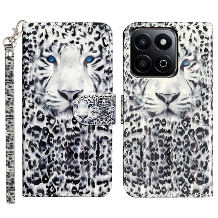 For Honor X7c 4G / 200 Smart 5G Case 3D Pattern Printed Phone Leather Phone Cover - Leopard
