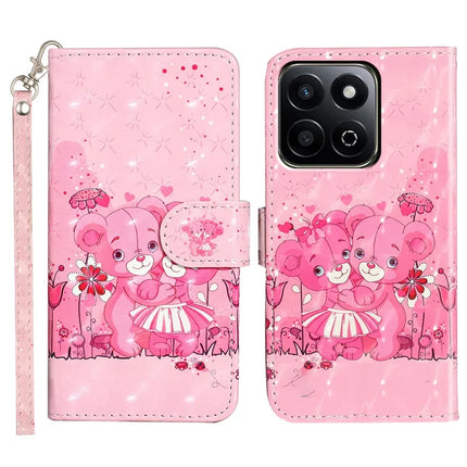 For Honor X7c 4G / 200 Smart 5G Case 3D Pattern Printed Phone Leather Phone Cover - Bears