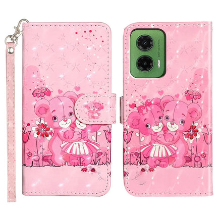 For Motorola Moto G35 5G Case 3D Pattern Printed Phone Leather Phone Cover - Bears