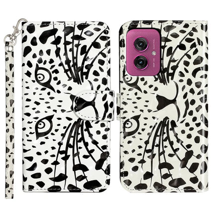 For Motorola Moto G55 5G Case 3D Pattern Printed Phone Leather Phone Cover - Leopard Head