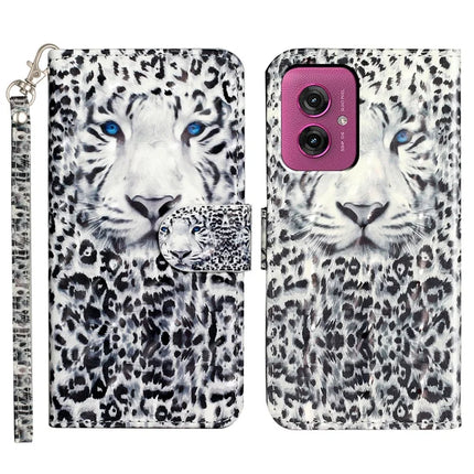 For Motorola Moto G55 5G Case 3D Pattern Printed Phone Leather Phone Cover - Leopard