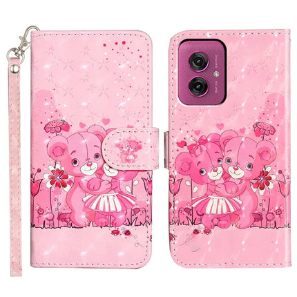 For Motorola Moto G55 5G Case 3D Pattern Printed Phone Leather Phone Cover - Bears