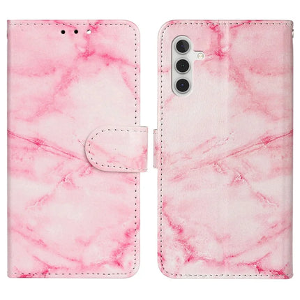 For Samsung Galaxy A16 4G / 5G Case Pattern PU Leather Flip Phone Cover - Pink Marble
