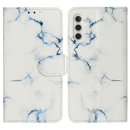 For Samsung Galaxy A16 4G / 5G Case Pattern PU Leather Flip Phone Cover - White Marble