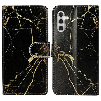 For Samsung Galaxy A16 4G / 5G Case Pattern PU Leather Flip Phone Cover - Black Gold Marble