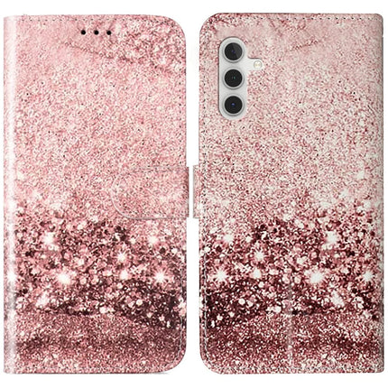 For Samsung Galaxy A36 5G Case Pattern PU Leather Flip Phone Cover - Rose Gold Marble