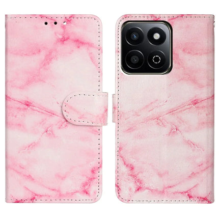 For Honor X7c 4G / 200 Smart 5G Case Pattern PU Leather Flip Phone Cover - Pink Marble