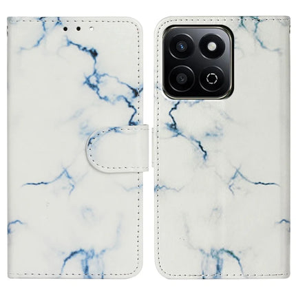 For Honor X7c 4G / 200 Smart 5G Case Pattern PU Leather Flip Phone Cover - White Marble