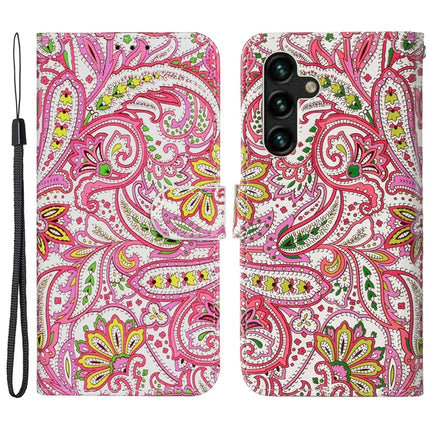 For Samsung Galaxy A36 5G Case Pattern Leather Wallet Phone Cover with Card Holder - Flower