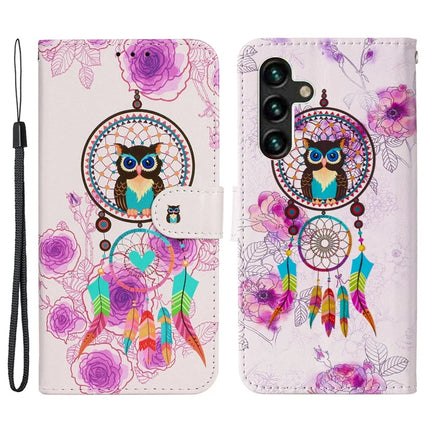 For Samsung Galaxy A36 5G Case Pattern Leather Wallet Phone Cover with Card Holder - Wind Chime Owl