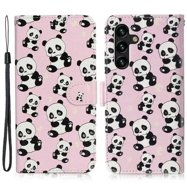 For Samsung Galaxy A26 5G Case Pattern Leather Wallet Phone Cover with Card Holder - Panda