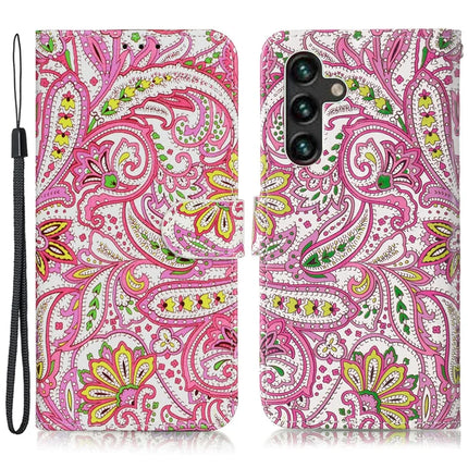 For Samsung Galaxy A56 5G Case Pattern Leather Wallet Phone Cover with Card Holder - Flower