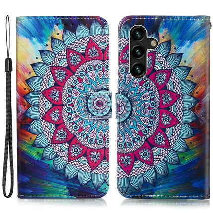 For Samsung Galaxy A56 5G Case Pattern Leather Wallet Phone Cover with Card Holder - Mandala Flower