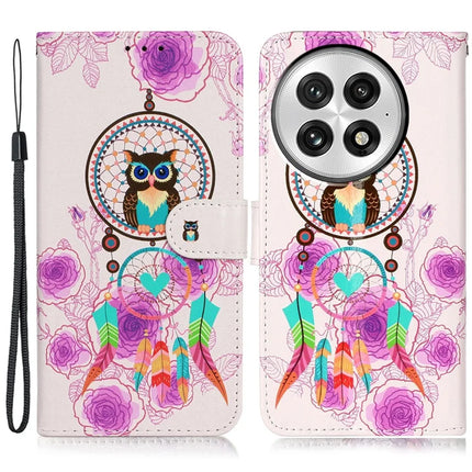 For OnePlus 13 Case Pattern Leather Wallet Phone Cover with Card Holder - Wind Chime Owl