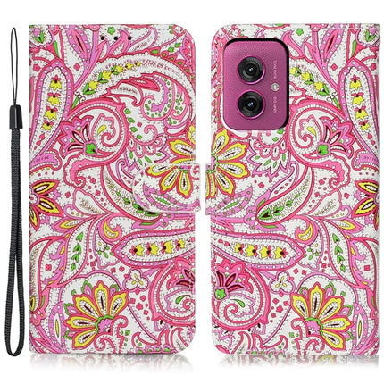 For Motorola Moto G55 5G Case Pattern Leather Wallet Phone Cover with Card Holder - Flower