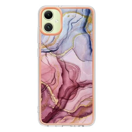 For Samsung Galaxy A06 TPU Case Marble Pattern 2.0mm Electroplating Phone Back Cover