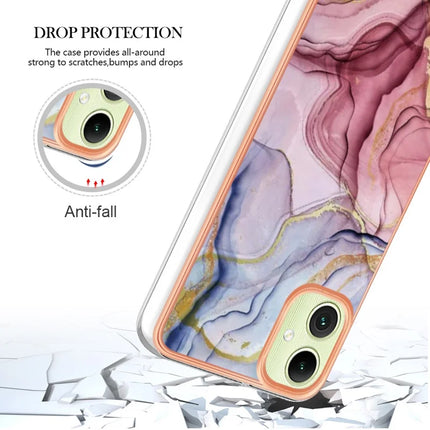 For Samsung Galaxy A06 TPU Case Marble Pattern 2.0mm Electroplating Phone Back Cover