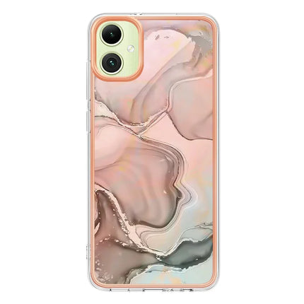 For Samsung Galaxy A06 TPU Case Marble Pattern 2.0mm Electroplating Phone Back Cover