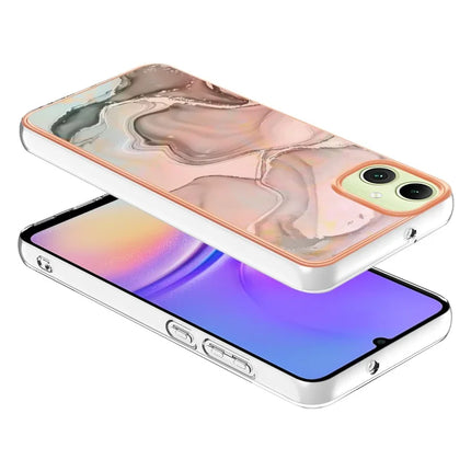For Samsung Galaxy A06 TPU Case Marble Pattern 2.0mm Electroplating Phone Back Cover