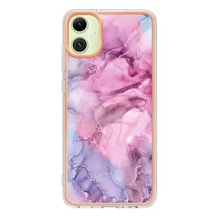 For Samsung Galaxy A06 TPU Case Marble Pattern 2.0mm Electroplating Phone Back Cover