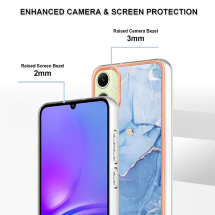 For Samsung Galaxy A06 TPU Case Marble Pattern 2.0mm Electroplating Phone Back Cover
