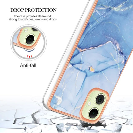 For Samsung Galaxy A06 TPU Case Marble Pattern 2.0mm Electroplating Phone Back Cover