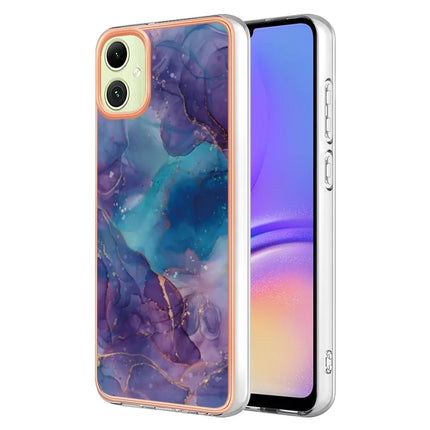 For Samsung Galaxy A06 TPU Case Marble Pattern 2.0mm Electroplating Phone Back Cover - Purple