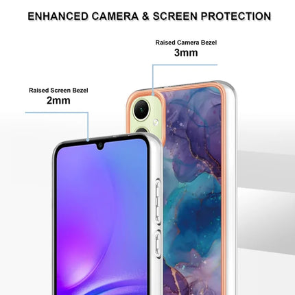 For Samsung Galaxy A06 TPU Case Marble Pattern 2.0mm Electroplating Phone Back Cover