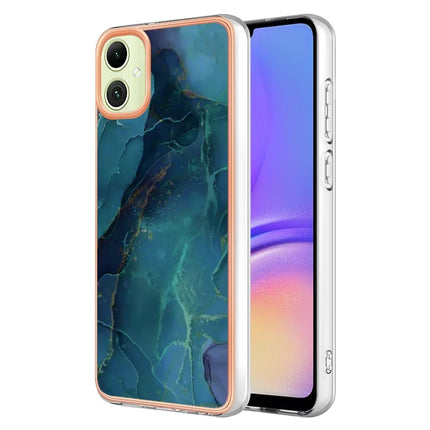 For Samsung Galaxy A06 TPU Case Marble Pattern 2.0mm Electroplating Phone Back Cover - Green