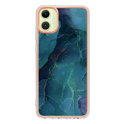 For Samsung Galaxy A06 TPU Case Marble Pattern 2.0mm Electroplating Phone Back Cover